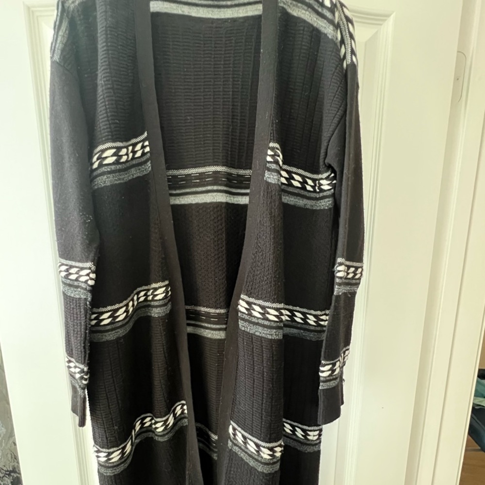 Topshop Black and Gray Knit Cardigan